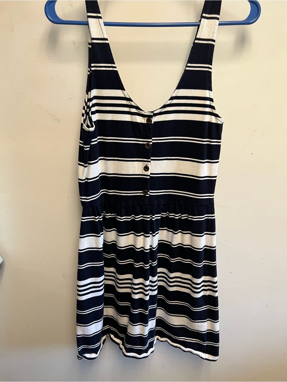 J. Crew Navy and White Striped Sleeveless Dress